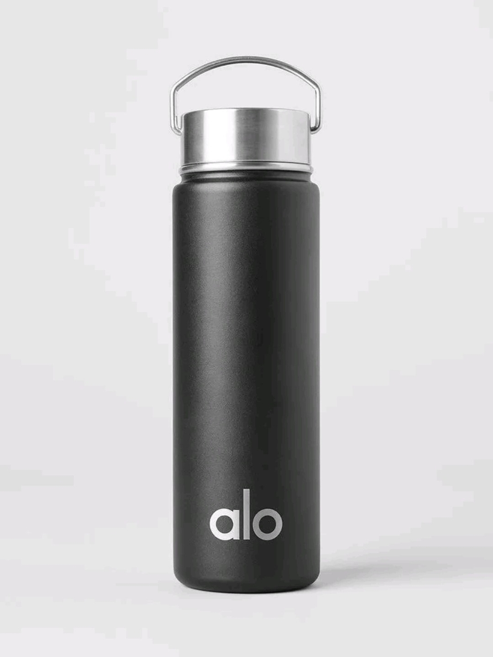 ALO Yoga Black Stainless Steel Water Bottle
